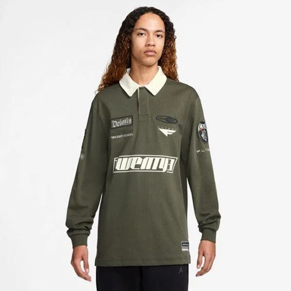 NIKE官方正品 AJ 男子橄榄绿印花运动休闲polo衫HF9324-325