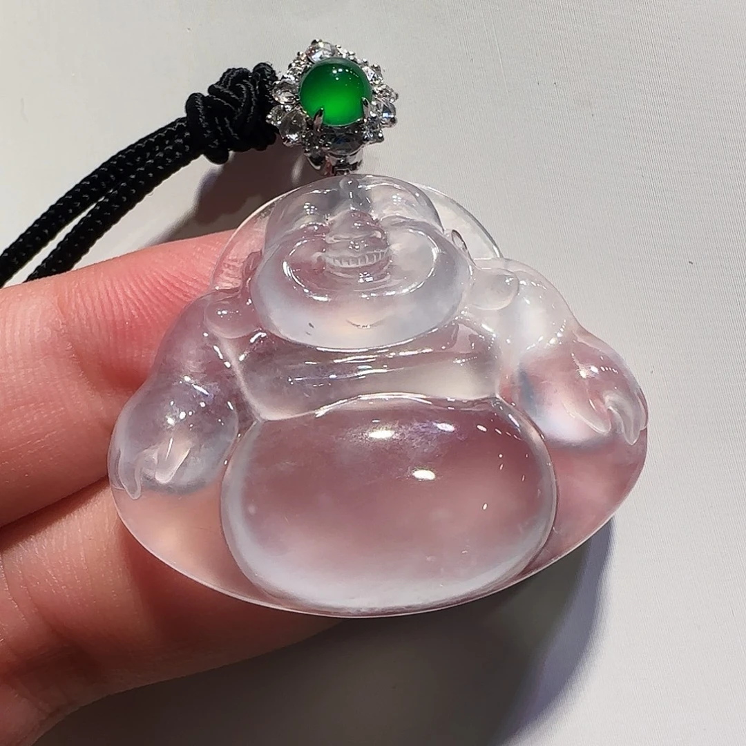 翡翠18K金镶嵌颈饰吊坠