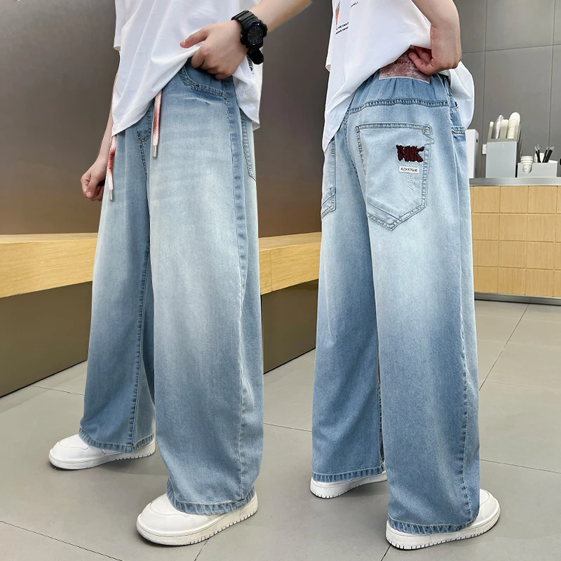 男童牛仔裤夏季薄款宽松2025中大童休闲韩版洋气儿童裤子直筒百搭