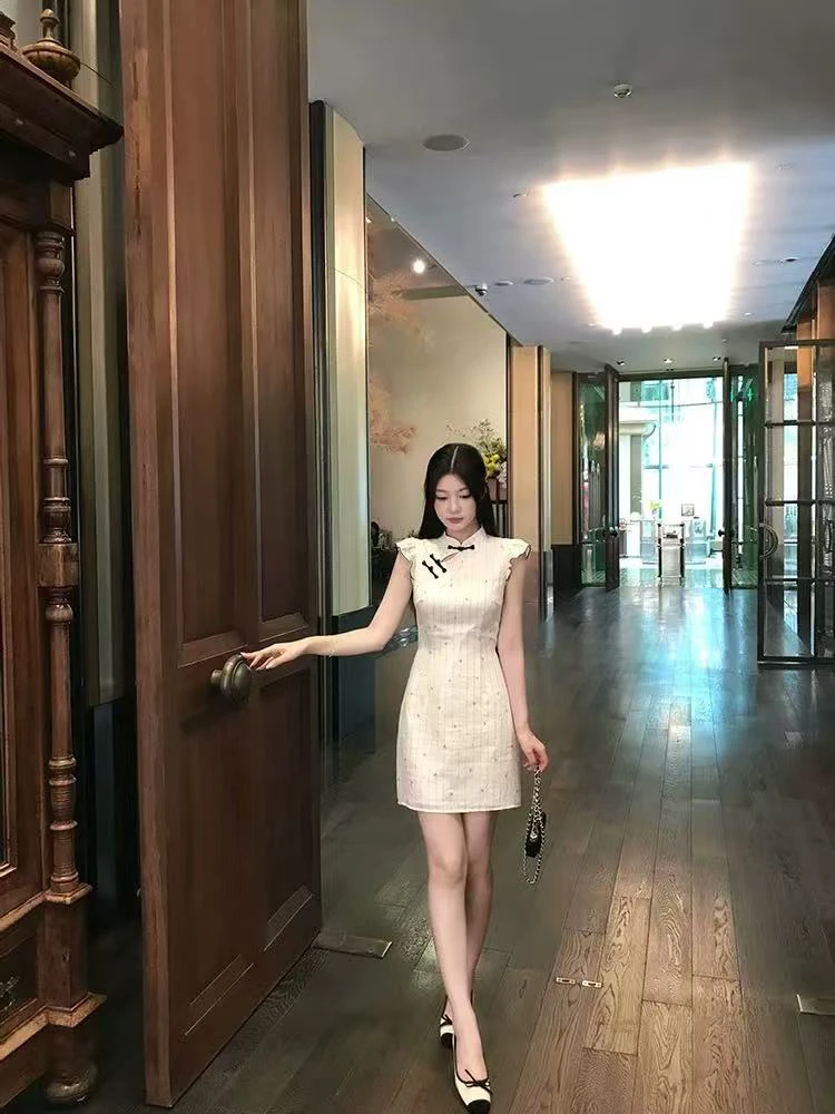 MS@s5914 （裙长82）新中式气质俏皮旗袍短款连衣裙 5-28