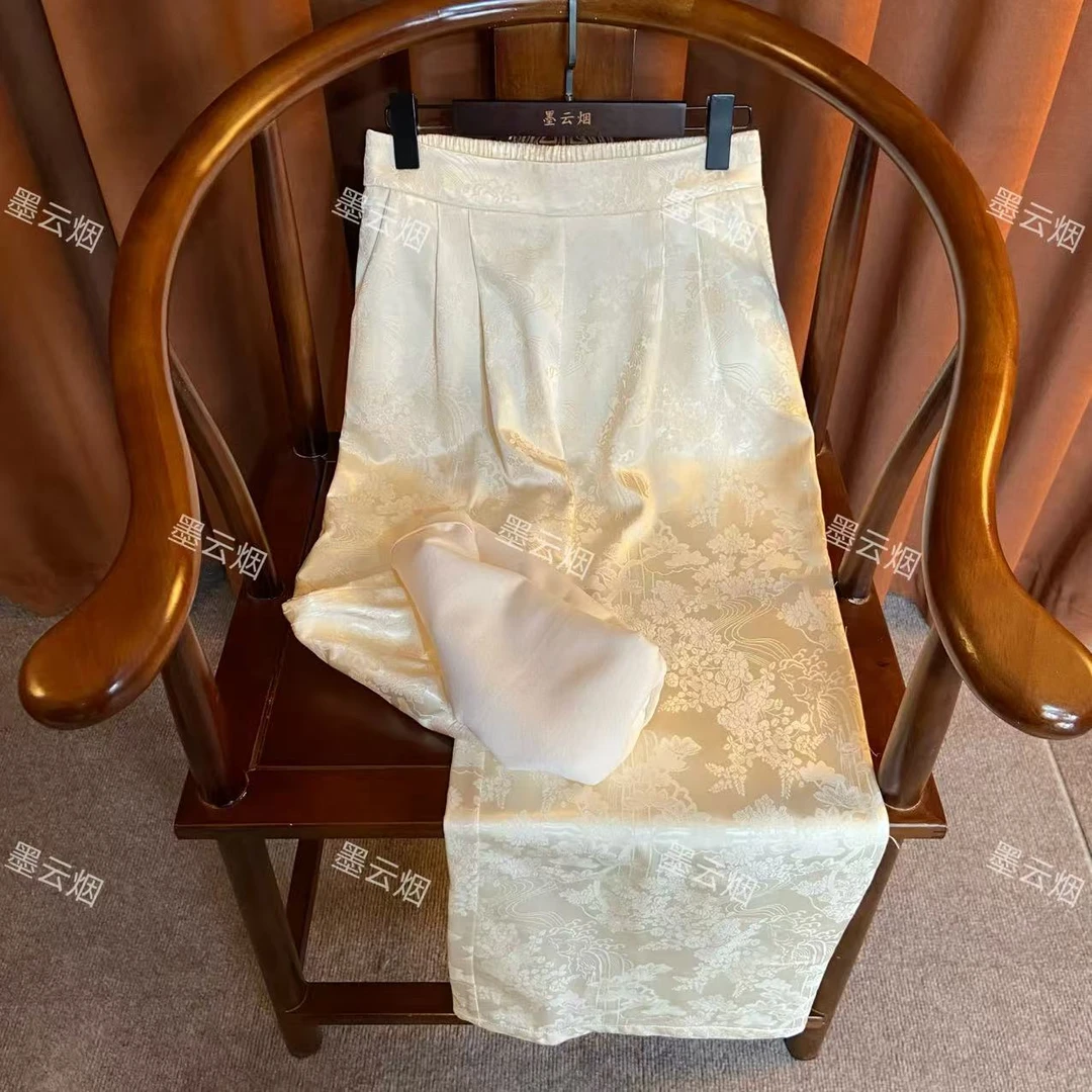 【照君】秋冬加绒高腰时尚女装长裤直筒裤休闲裤中式复古阔腿裤836