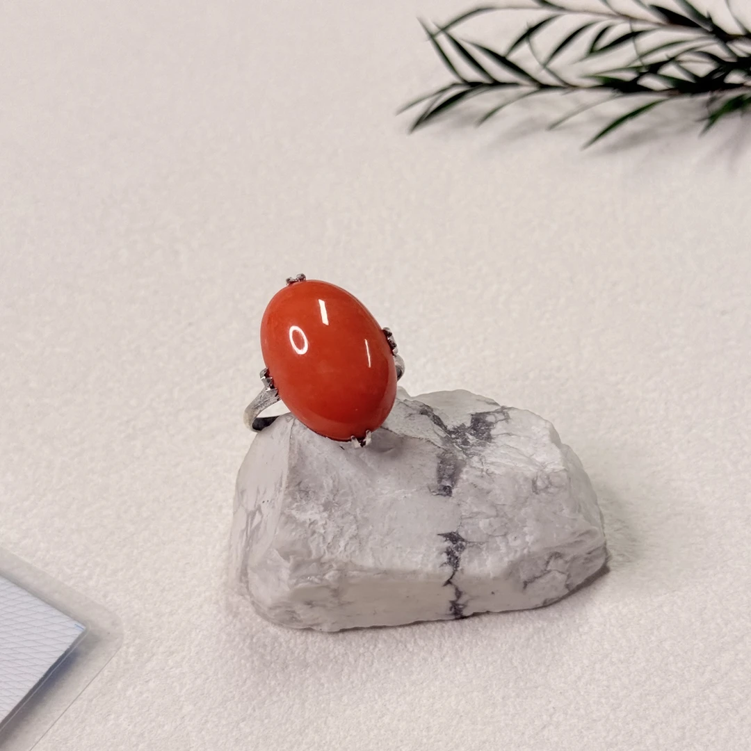 【六六中古】孤品精美珊瑚戒指sh540港19欧58