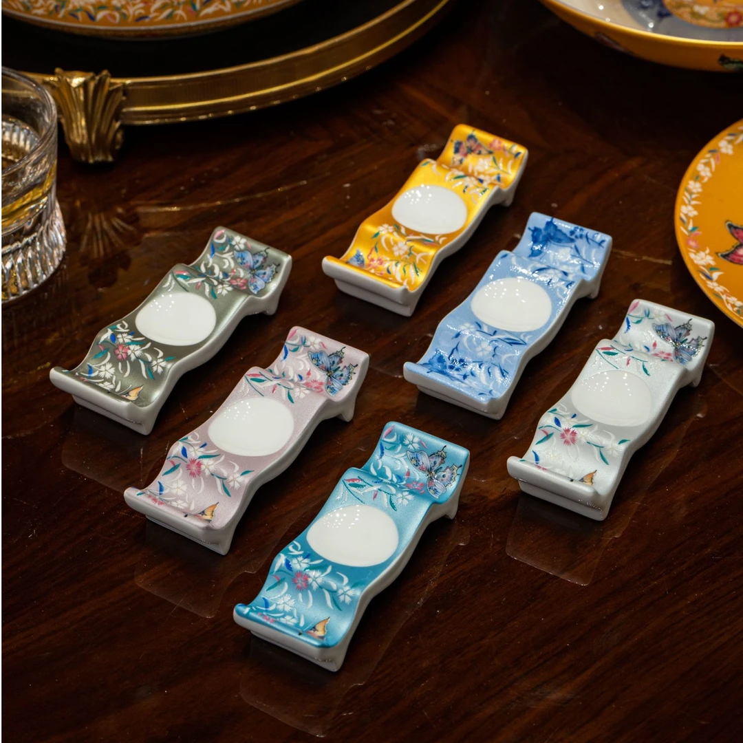 【翩翩筷架】景德镇珐琅彩筷托创意餐厅民宿家用筷枕筷子架汤匙勺托