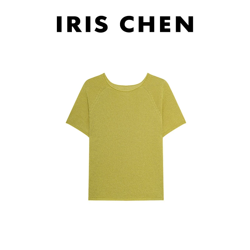 IRIS CHEN 苏打绿 2025夏季款莱赛尔天丝桑蚕丝百搭短袖25SY431