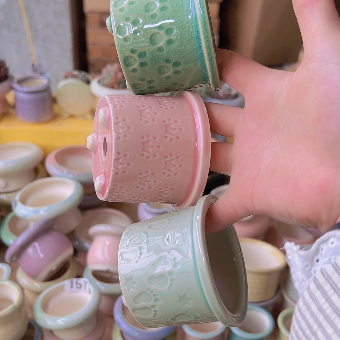 红陶陶瓷花盆当场满12包邮