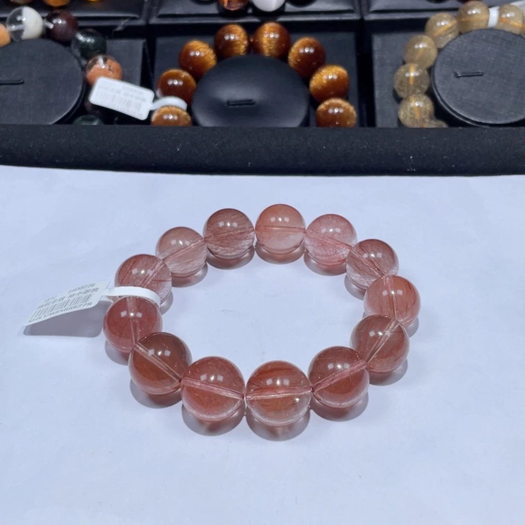 手链未镶嵌水晶红发晶16mm