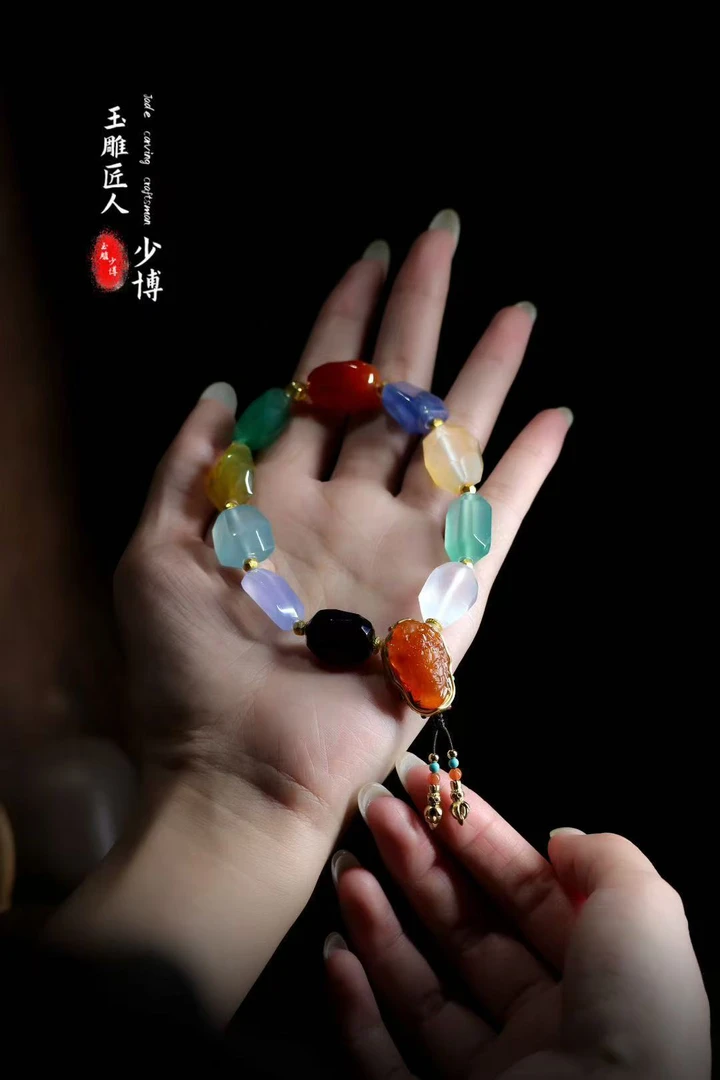 翠羽天工I 七彩流年（时光珠串）天然缅甸A货翡翠（已结缘）