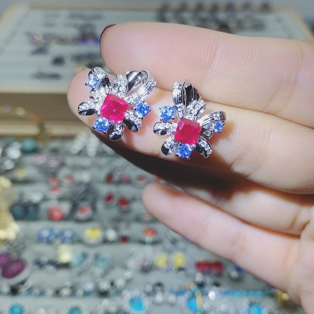 【闪购商品】托帕石耳饰银S925镶嵌