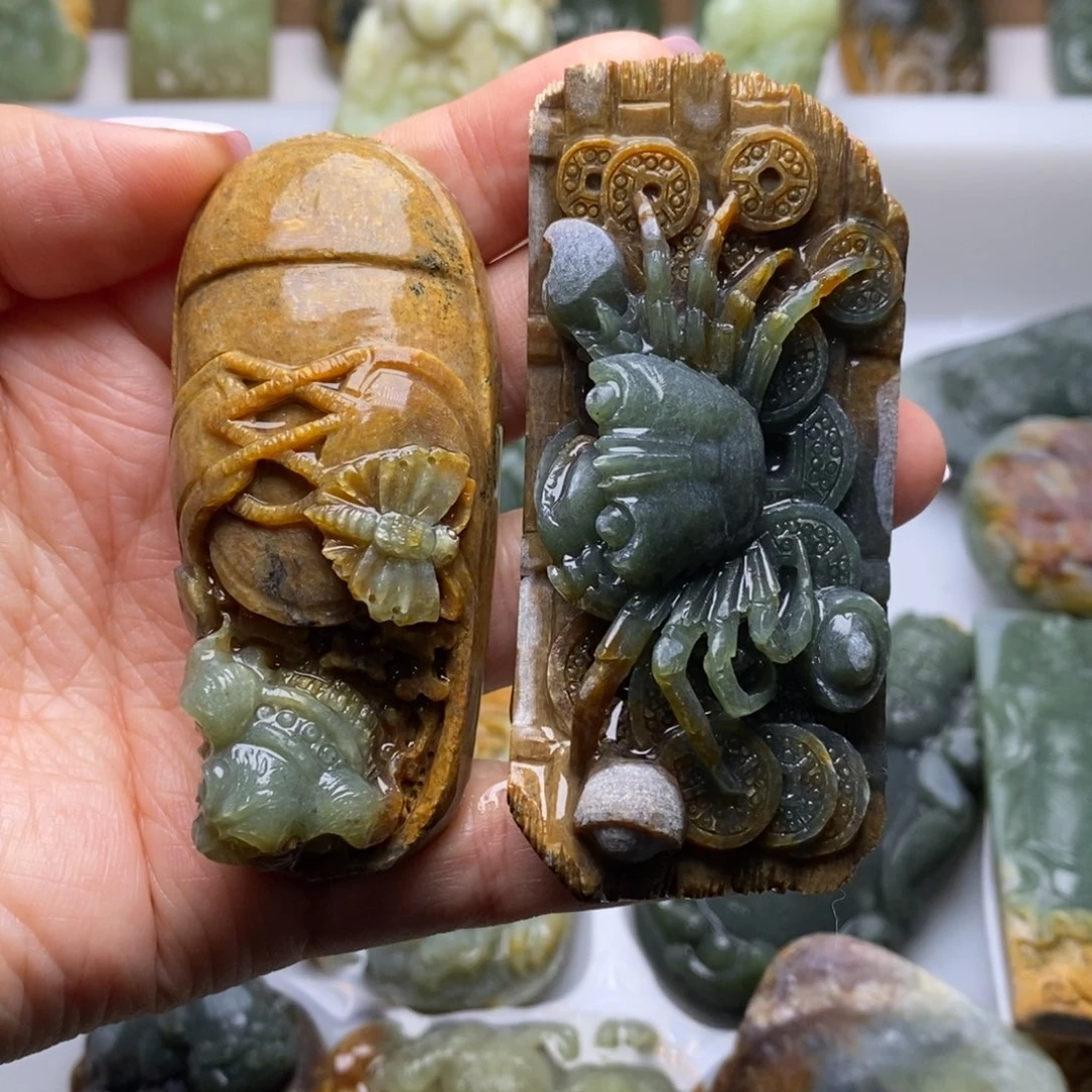 岫岩河磨玉（透闪石质玉）挂件未镶嵌用****0