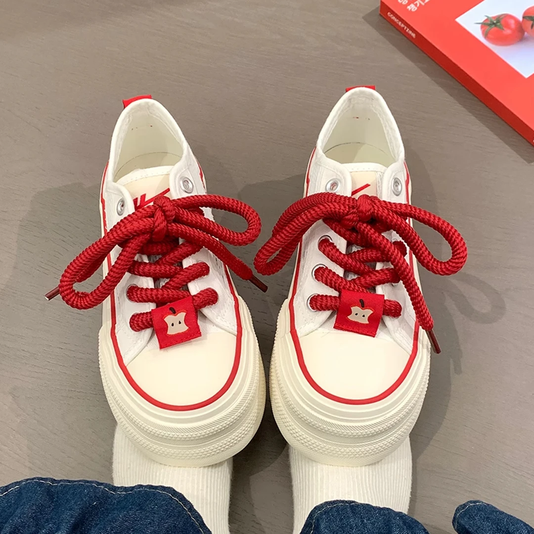 回力帆布鞋女2025夏新款厚底网面镂空小白鞋女透气清凉多巴胺板鞋