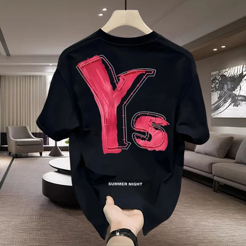 男士短袖t恤潮牌纯棉半袖上衣男生潮流网红爆款衣服百搭印花体恤T