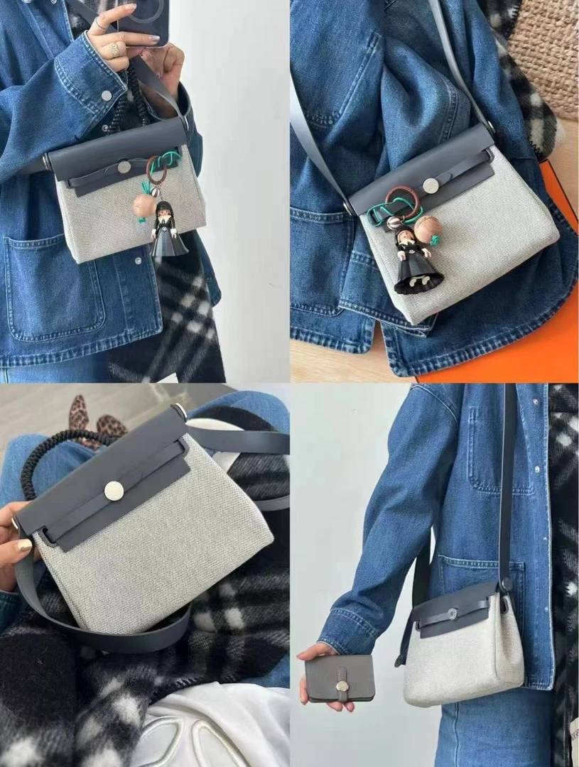 未使用 Hermes/爱马仕 代卖服务！石板灰mini herbag包 18495175