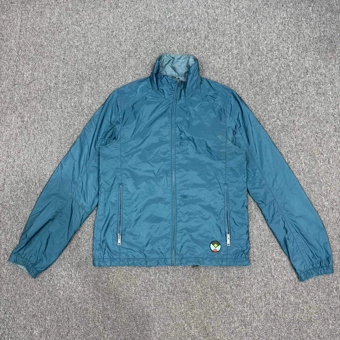 99新 Prada/普拉达 14953652 湖水蓝双面穿尼龙夹克外套 48码99新
