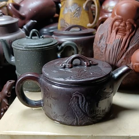 茶壶紫砂宜兴原矿鸪泥柴烧乎工250CC宗紫砂