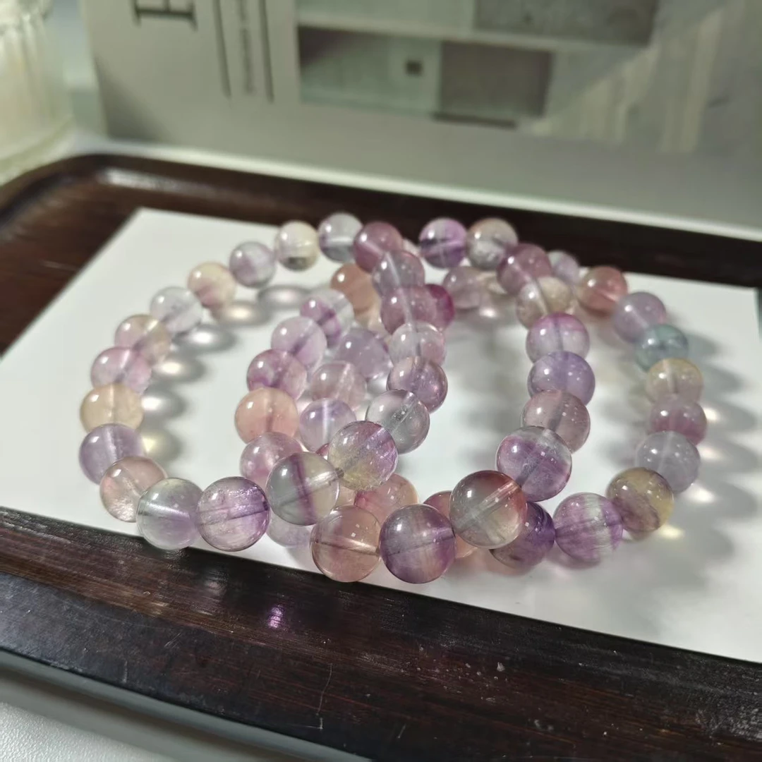 【书记甄选】天然萤石单圈手链 多样式发一件 约10mm BB094