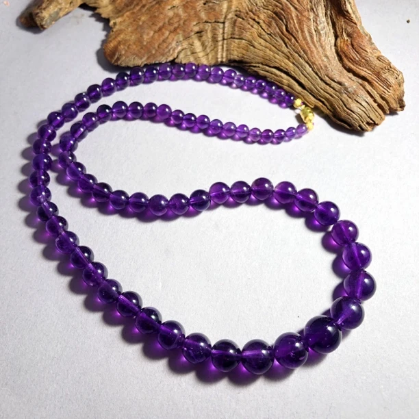 【圣芭黎】天然紫水晶塔链圆珠10/4多样性发一D1321