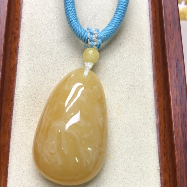 琥珀未镶嵌颈饰蜜蜡水滴23.38g