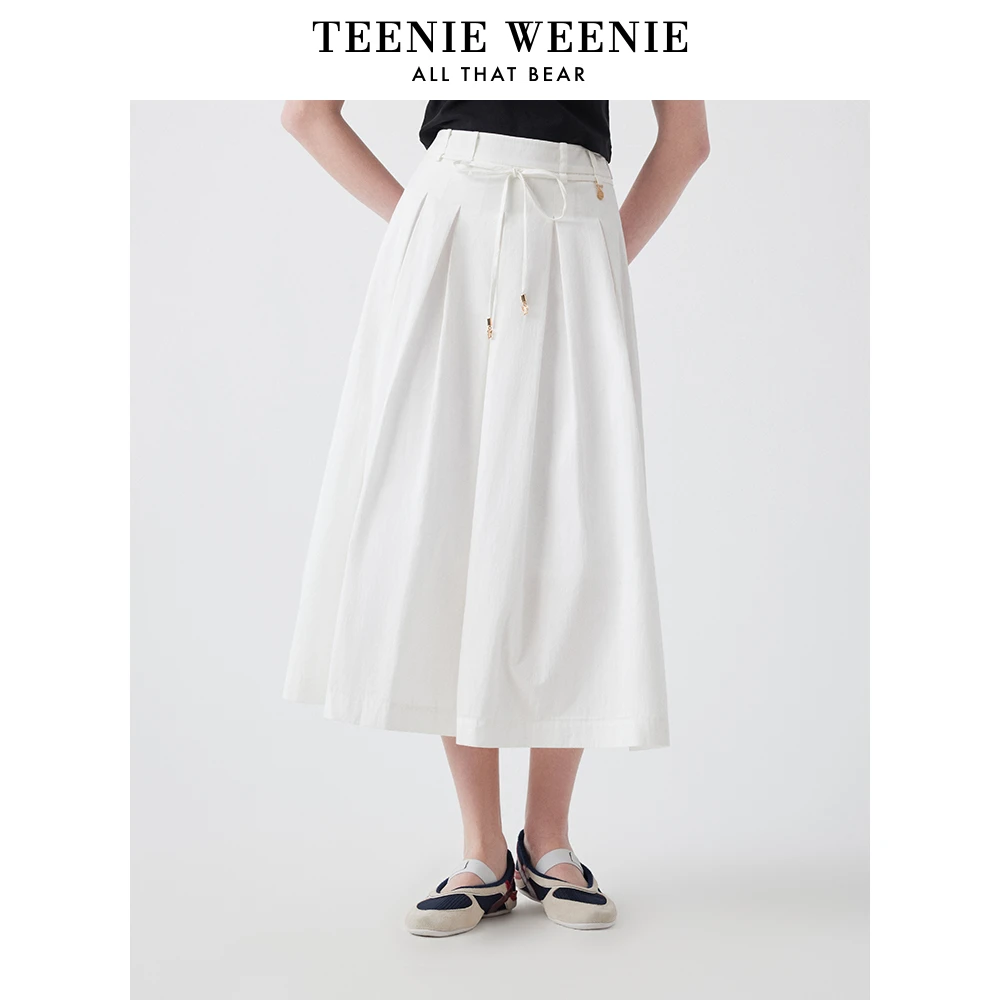 TeenieWeenie小熊女装半身裙25优雅气质法式中长裙女TTWH252302W