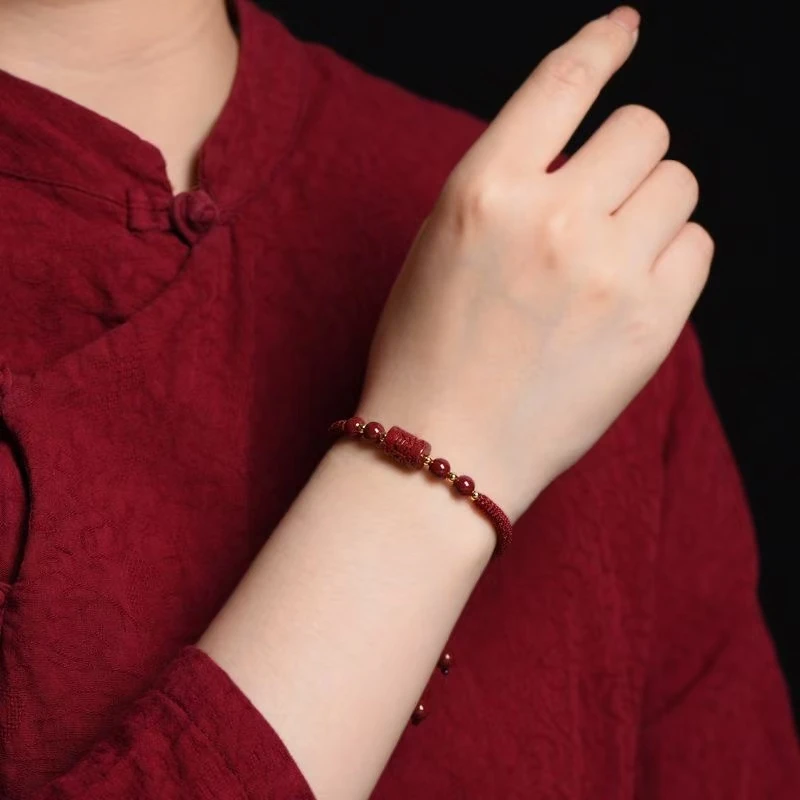 ｛普陀一尘｝AK012号六字真言红绳手链转运珠情侣款