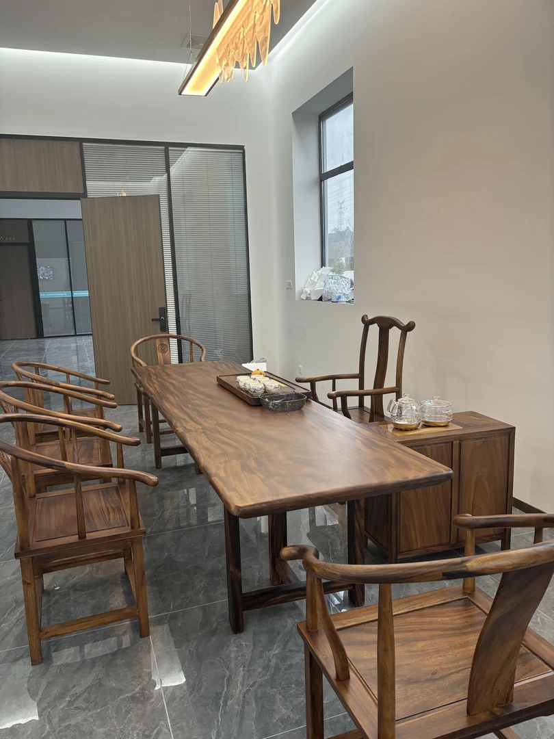 实木大板茶桌家具中式茶台可作餐桌会议桌