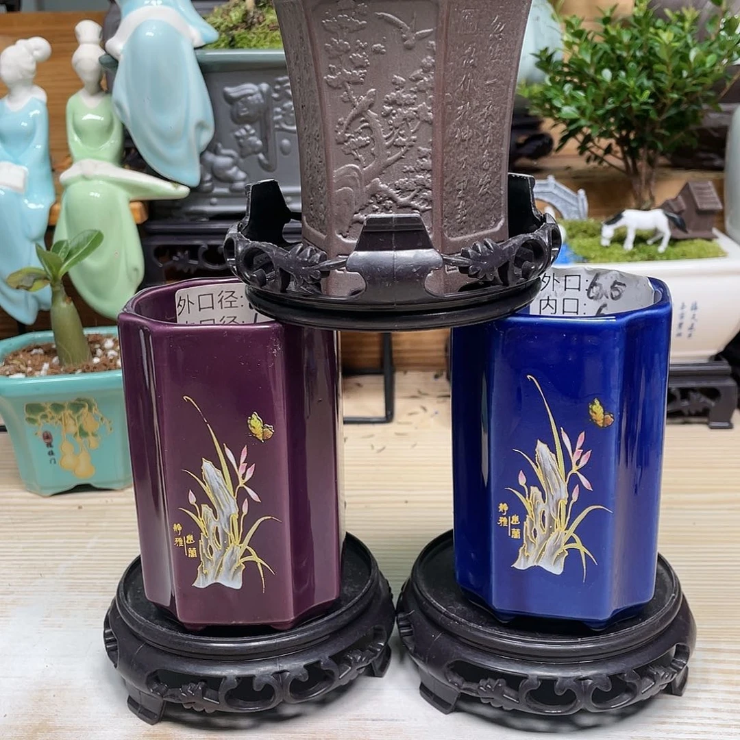 紫砂花盆陶瓷艺术花盆陶瓷
