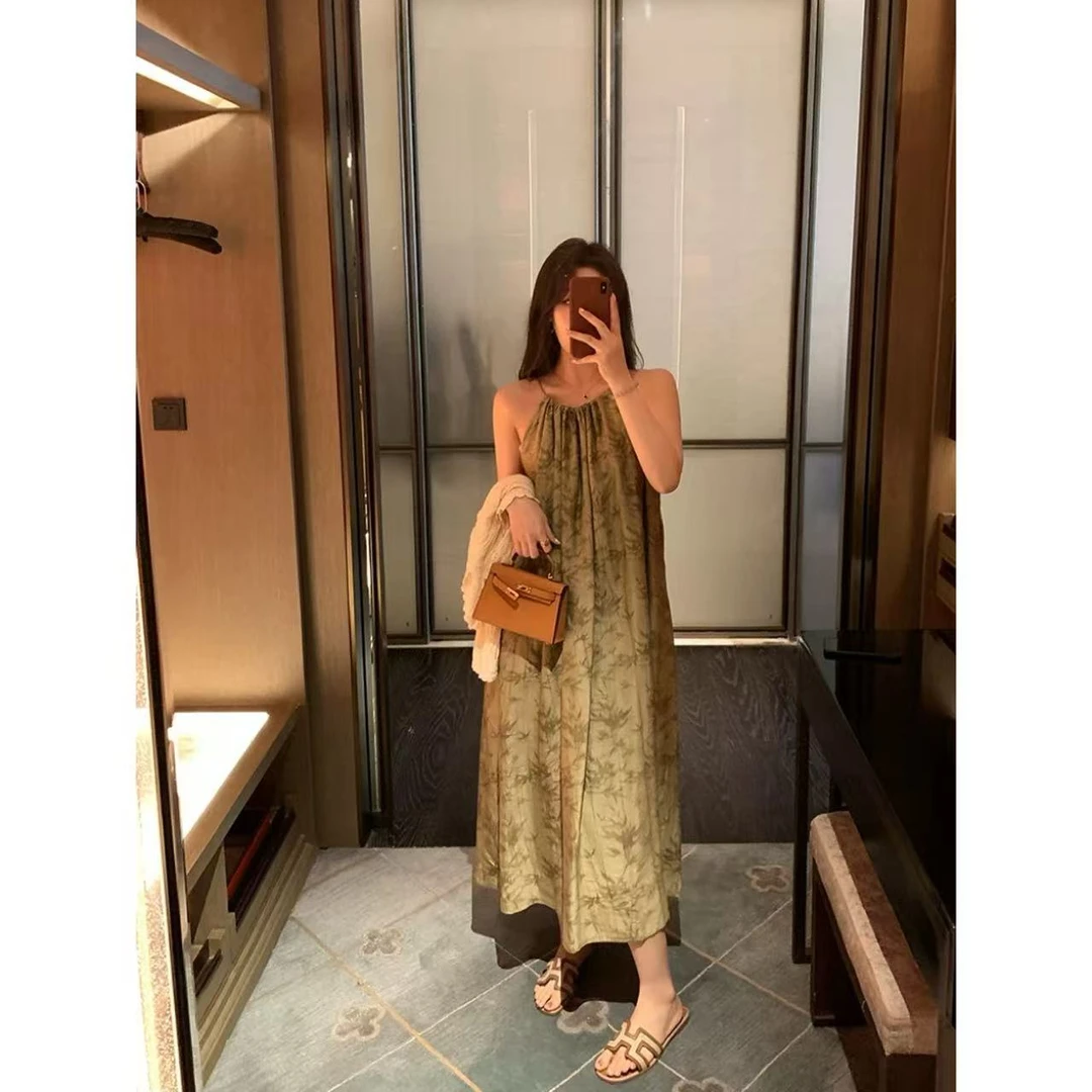【反季现货-NAZ微胖高端定制】夏季新款新中式国风吊带裙