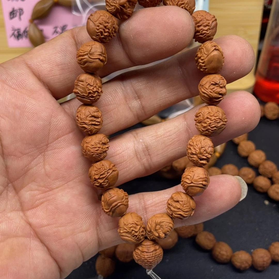 龙纹桃核钟馗手串