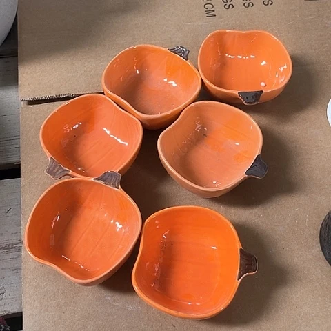 微瑕，不能明火，6个南瓜碟