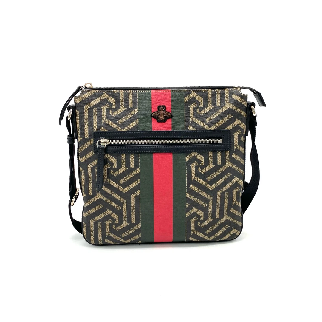 95新 GUCCI/古驰 小蜜蜂迷宫斜挎包 尺寸29/28