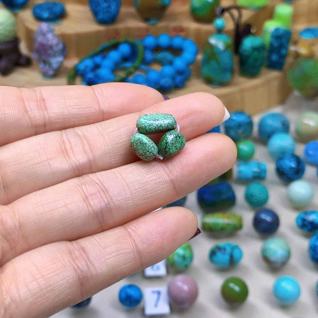 绿松石未镶嵌三彩随行