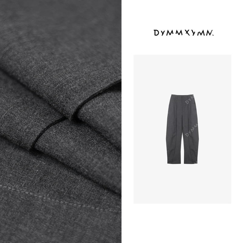 【DYMMXYMM】-辣妹儿·早春极简风高级感灰色竖条西裤-5SS6037