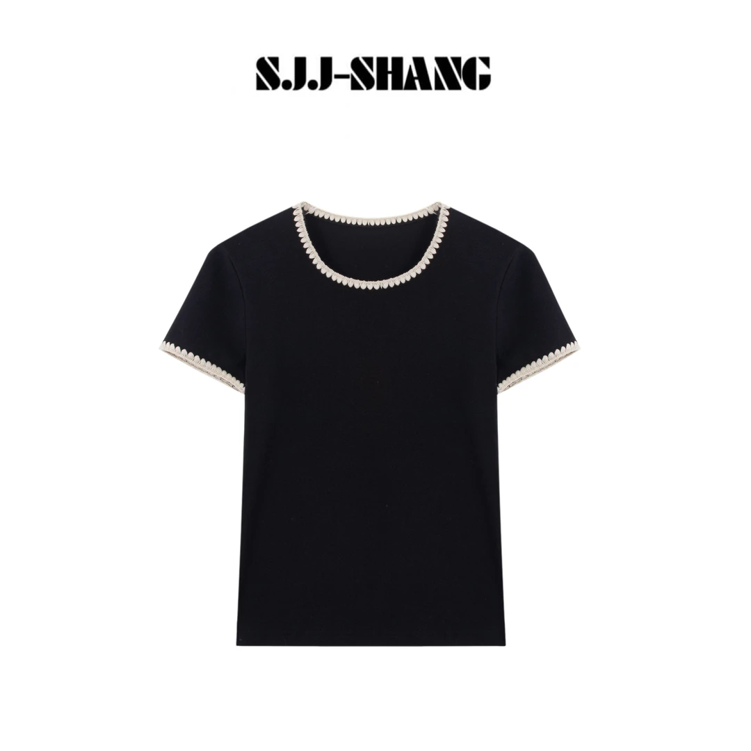 SJJ-SHANG【素人T】25ss新品230g重磅棉重工绣花T恤q134608p