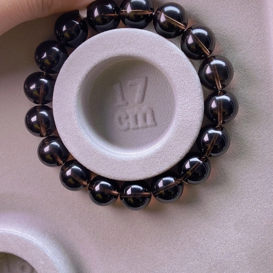 烟晶手链未镶嵌茶水晶12m