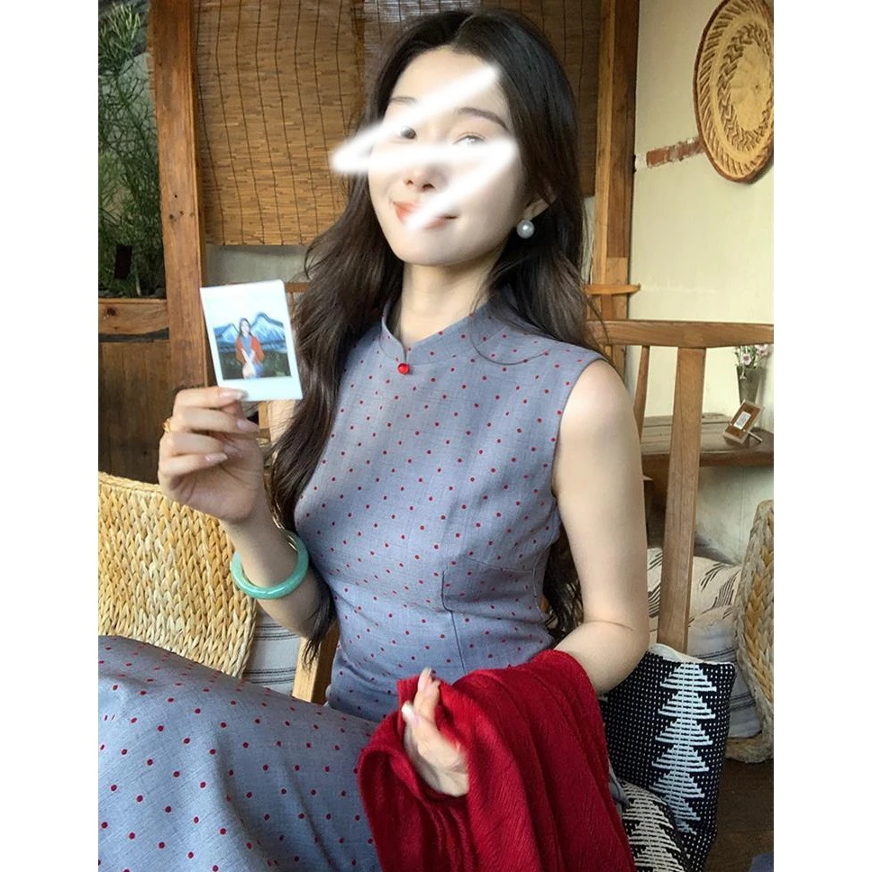 2025【匆匆那年】复古修身旗袍女气质少女感连衣裙新中式国风套装