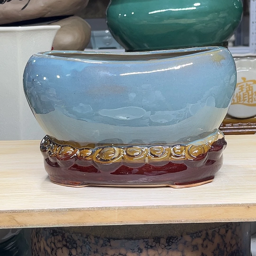 陶瓷绿植多肉微瑕花盆口径19*12*13