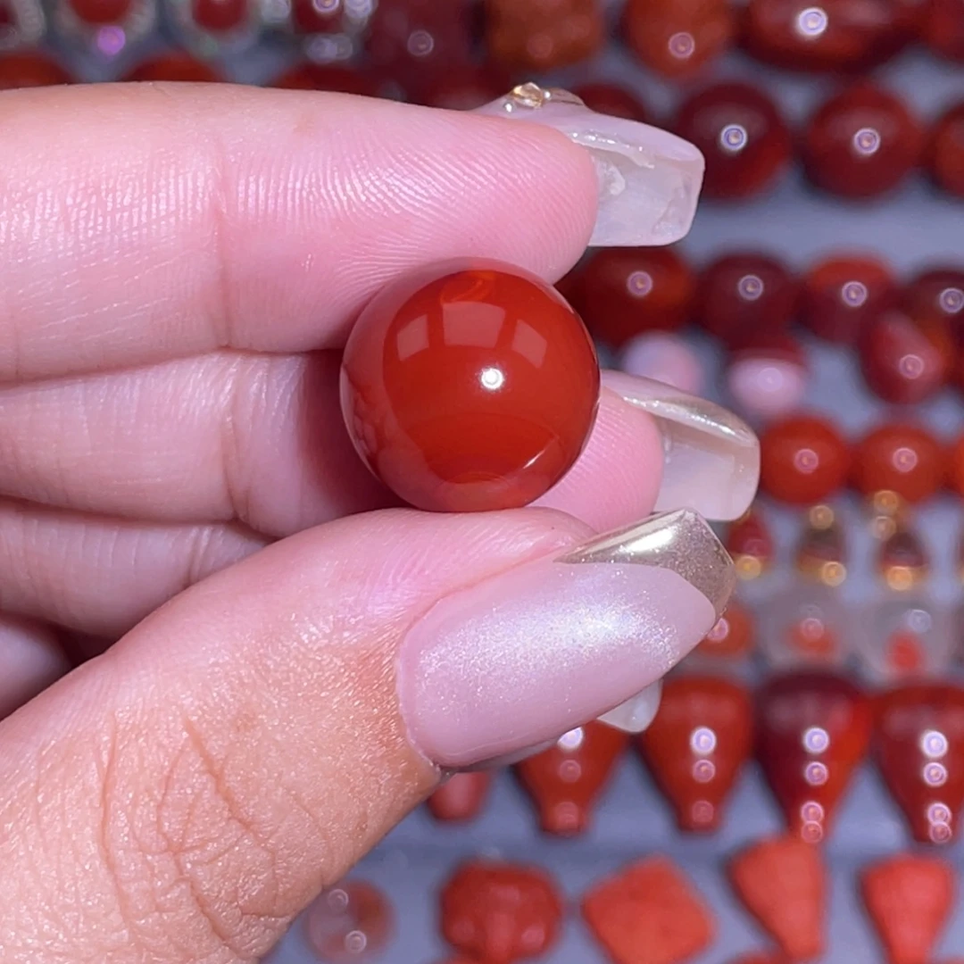 未镶嵌瓦西圆珠13.8mm南红玛瑙