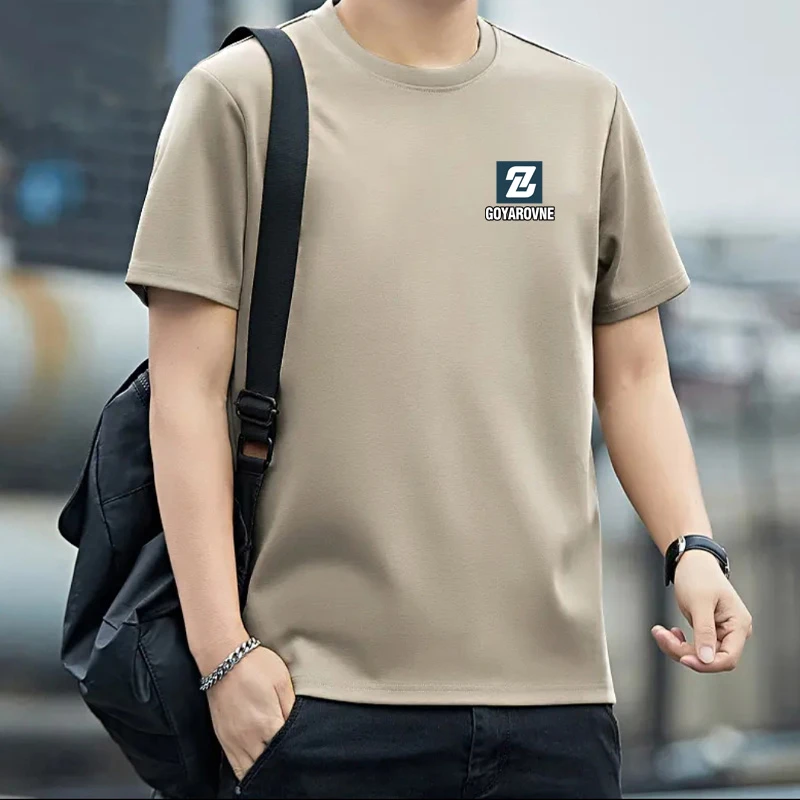 潮新款t恤男士短袖夏季潮男生体恤男款半袖宽松舒适户外休闲圆领