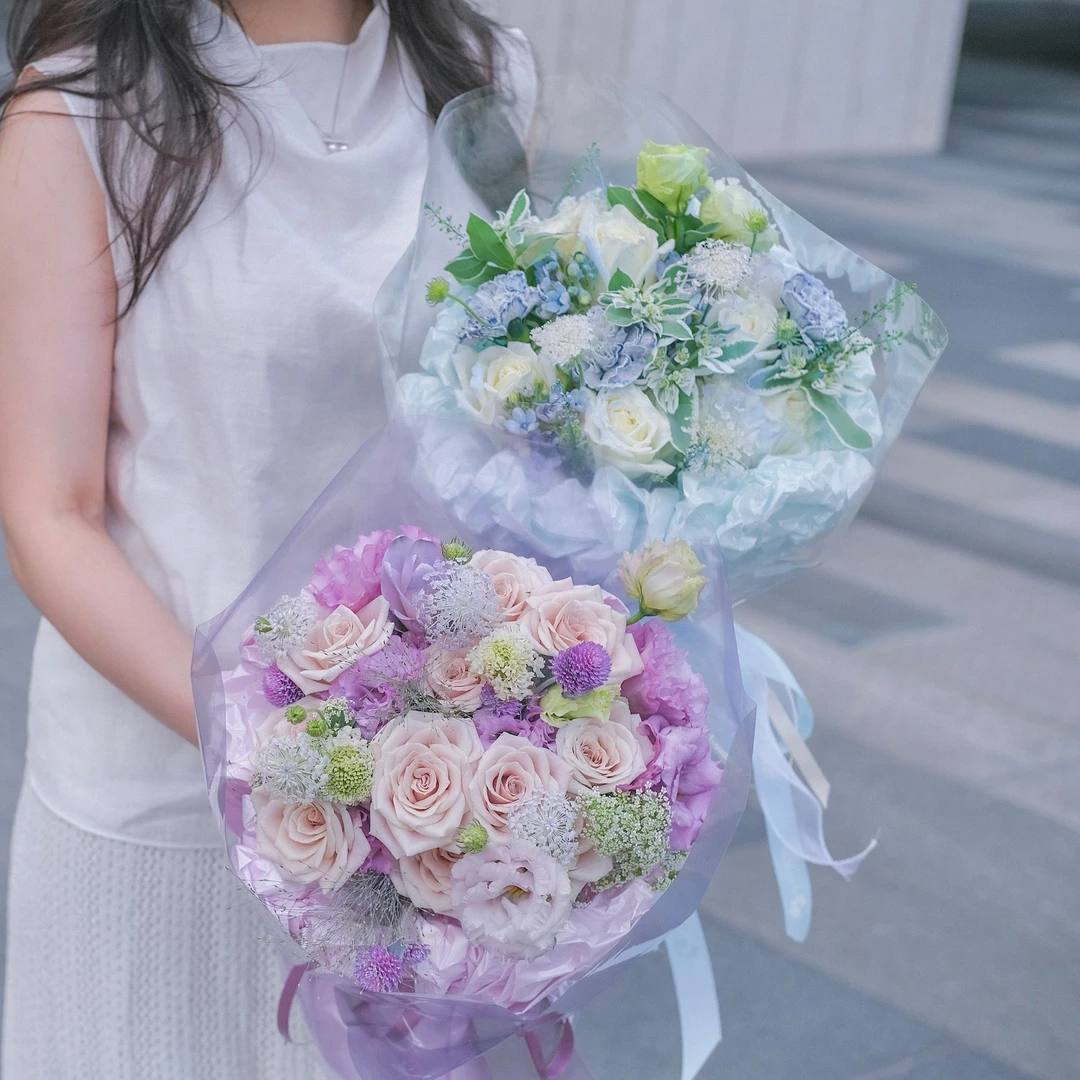 【见面如花】小香风见面花束 送女友送闺蜜送生日 代写卡片