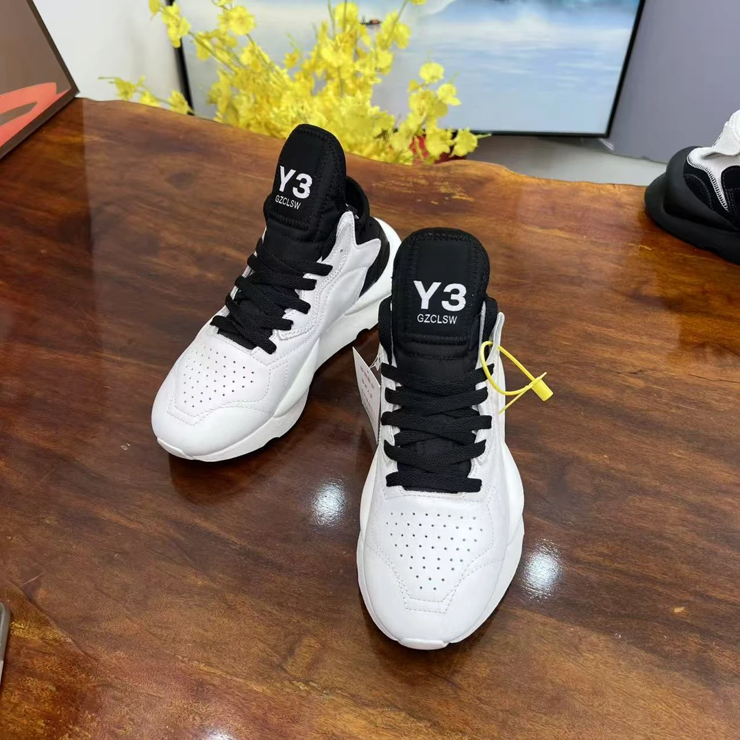 Y3GZCLSW男鞋夏季透气真皮小白鞋情侣款运动休闲厚底老爹鞋潮牌女