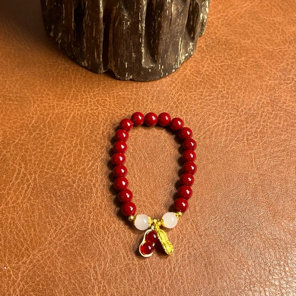 天然辰砂2-090 精品手串（无礼盒）