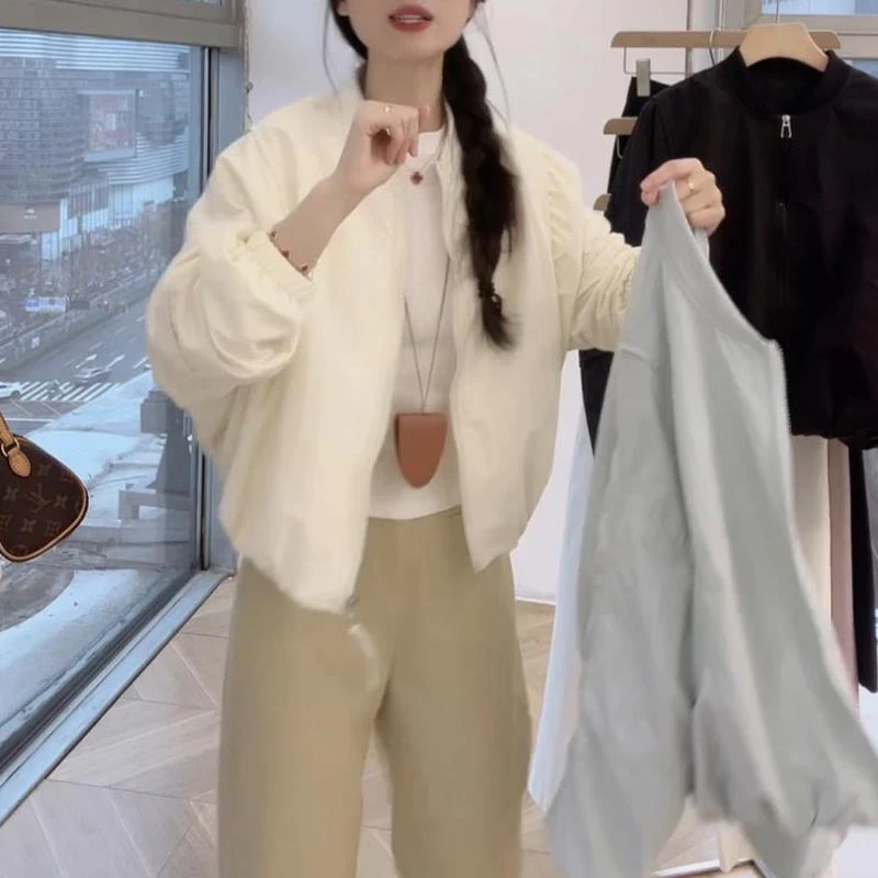 韩系休闲防晒衣外套女2025春夏季新款短款宽松小个子简约夹克上衣