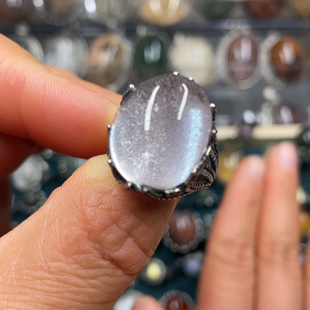 【闪购商品】水晶珠宝半成品银S925镶嵌戒指