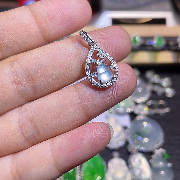 翡翠银S925镶嵌吊坠(不含链)