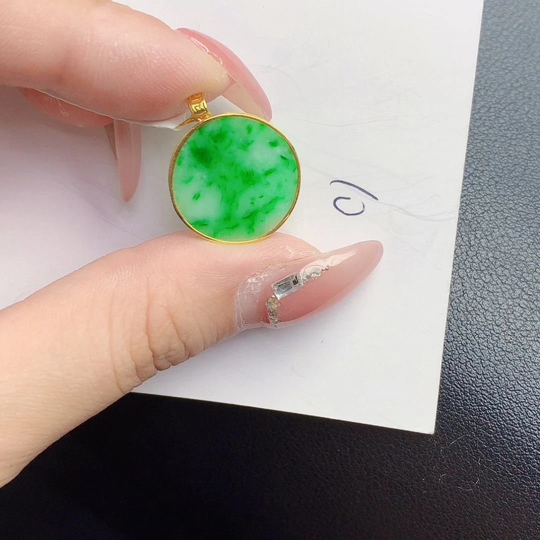翡翠颈饰18K金镶嵌00000000