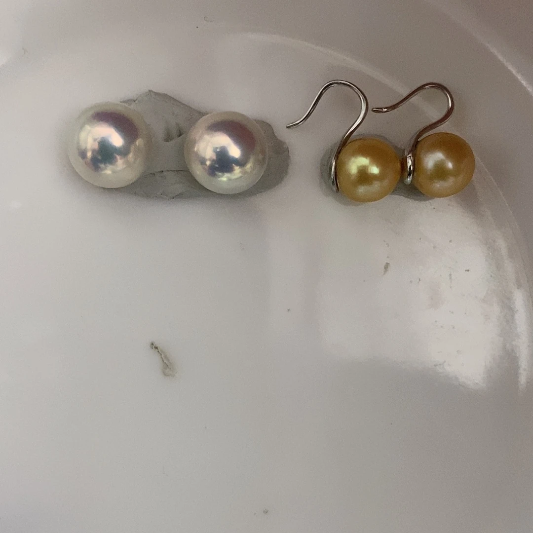 银S925镶嵌耳饰淡水珍珠