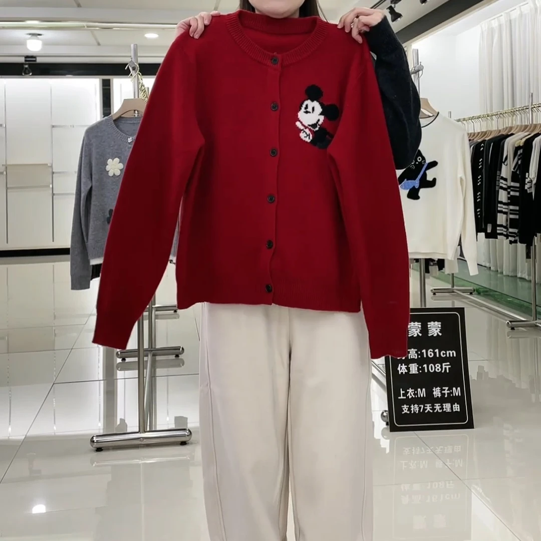 冬季韩版加厚新年卡通圣诞新款针织开衫上衣LK2500945