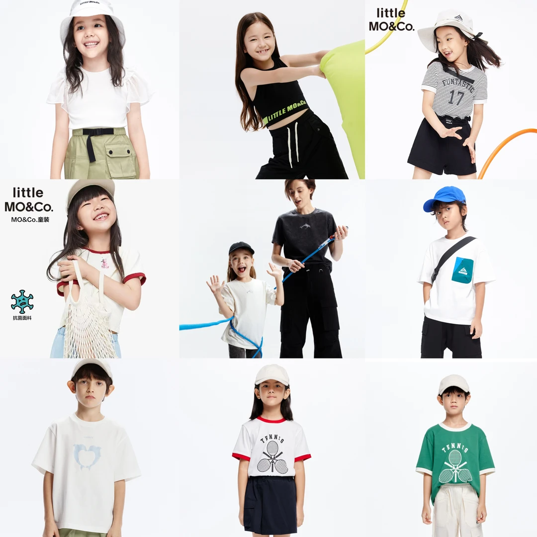 littlemoco童装24夏装新款男女童吸湿速干短袖T恤合集#KBD2TEET27