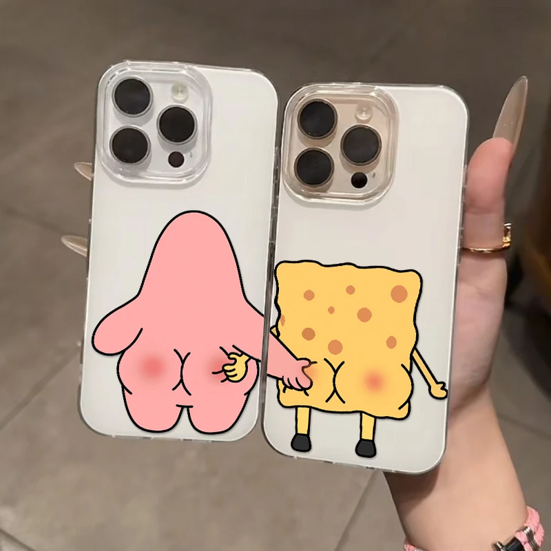 SMBLCE海绵宝宝派大星适用iPhone17大孔16手机壳华为vivo小米oppo