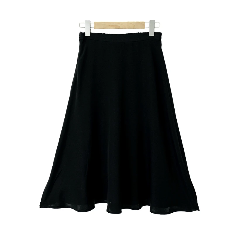 【嬛缓】90%桑蚕丝重绉半裙桑蚕丝休闲高腰显瘦28姆米纯色250509