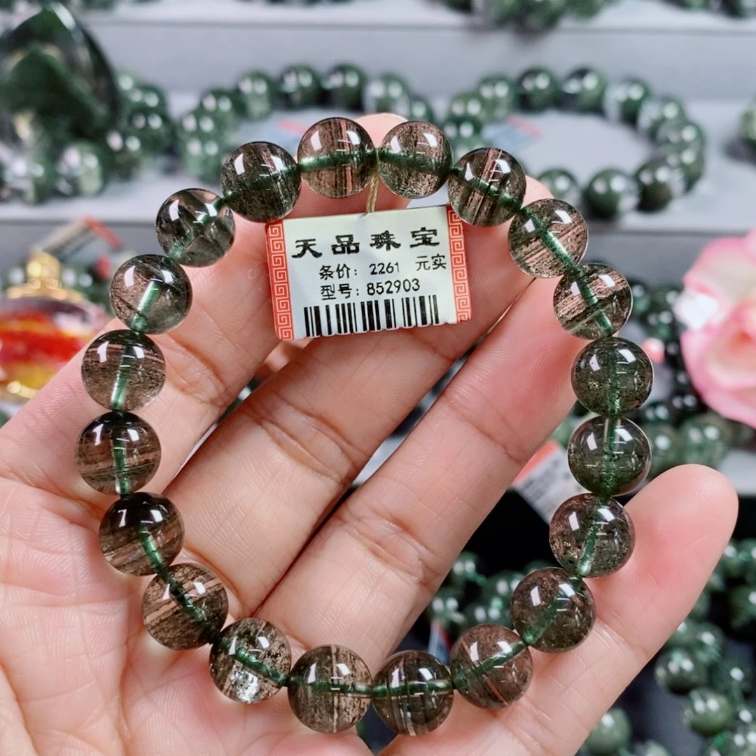 大***哥未镶嵌手链水晶绿幽灵手链852903